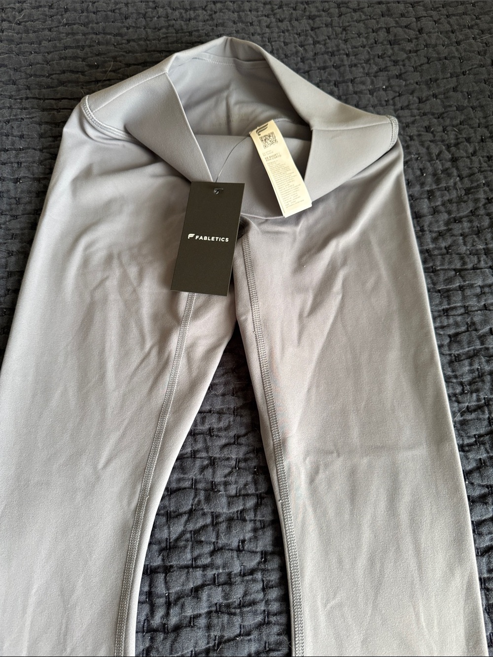 Fabletics Light Blue/Gray Short High-Rise Athletic Leggings
